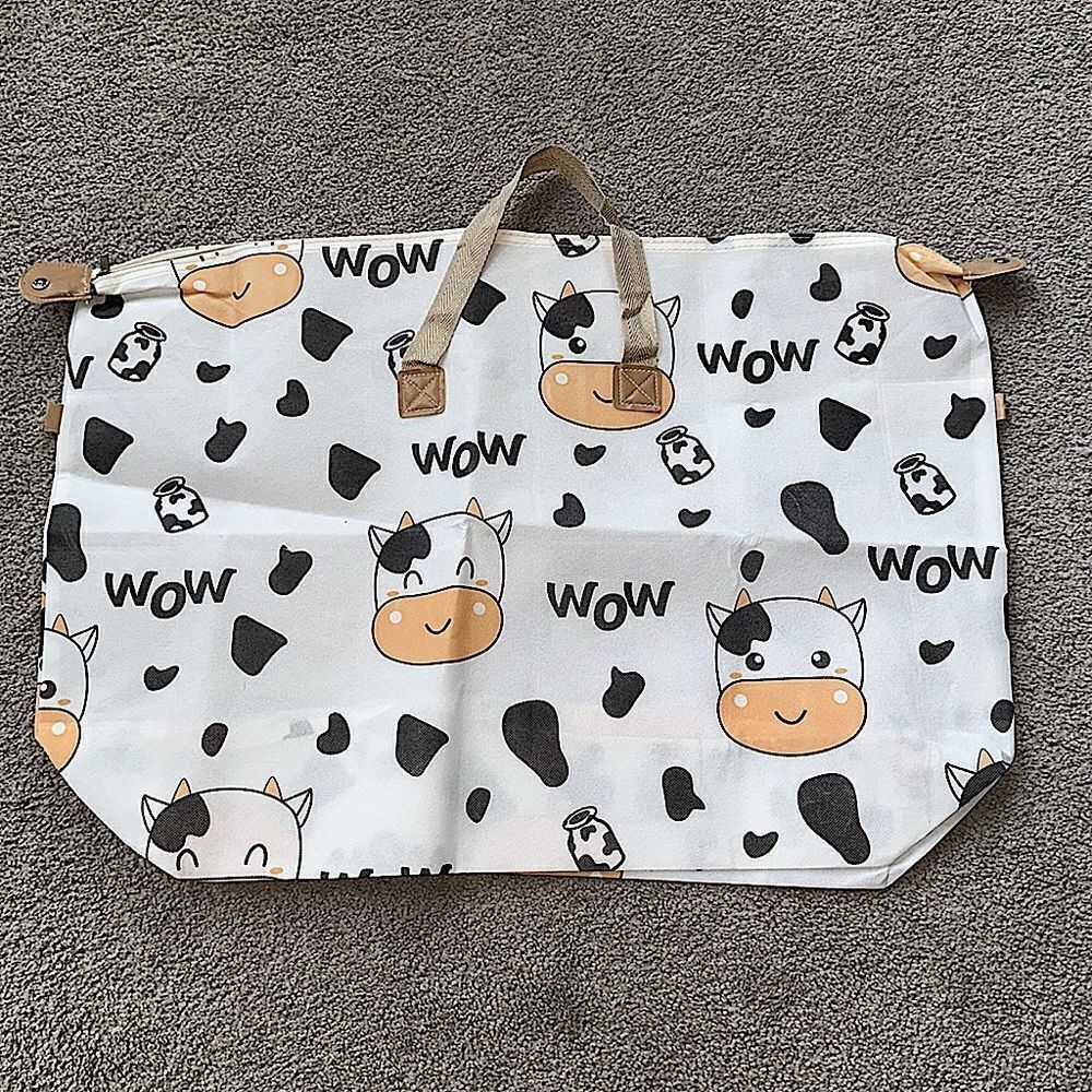 WOW Cow Canvas Large Tote Bag!